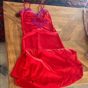 Savage X Fenty Red and Purple Chemise